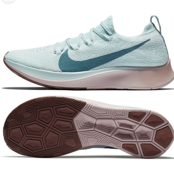 NWT Nike Zoom Fly Flyknit Women’s Sneakers in Glacier Blue Teal 7.5 AR4562-444 - Picture 4 of 11